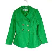 Kenneth Cole Green Wool Blend Double Breasted Peacoat Size 2P