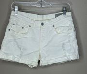 Allsaints White‎ Rip Denim Shorts