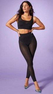 Yitty Black Mesh Me Smoothing Lightweight Pull-on High Waist Legging XS