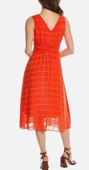 NEW Nanette Lepore Vneck Calypso red Midi Dress Sz 4