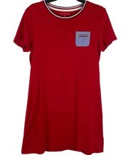 Red Cotton T-Shirt Dress Women’s Size Large