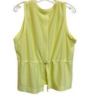 Tek Gear Highlighter Yellow Cinch Waist Sleeveless Workout Tank SZ XL