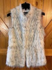 Rachel Zoe Womens Faux Fur Vest Coat Grey Beige Size XS (3057)