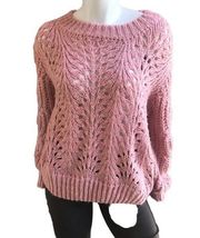 Bishop + Young Knit Acrylic Polyester Wool Pink Sweater Women's Size Medium