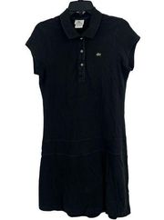 Lacoste Black Pique Polo Dress Drop Waist Size 42 / Large