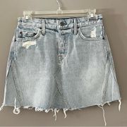 Revolve GRLFRND BUTTON FLY DENIM SKIRT EVA CAR WASH SIZE 25