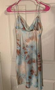 Cowl Neck Tie Dye Dress