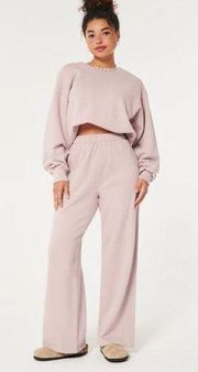 Pink Matching Sweatpants and Sweatshirt Set