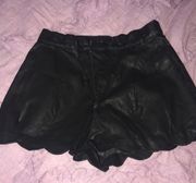 Mink pink leather high waisted shorts