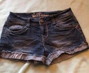 Wallflower stone washed blue Jean shorts size 3