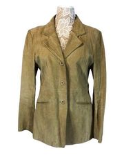 Urban Vibe suede beige jacket/ coat 3 button closing size large