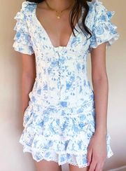 floral ruffle mini dress 