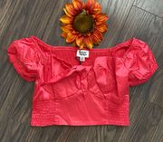 NWT  1960’s Red Turner Crop Top LARGE