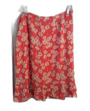 Plus size 14 silk lined coral floral skirt womens