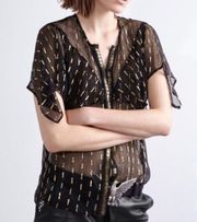 Zadig & Voltair Tonia Shiny Sheer Blouse