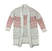 Joie Oversized Wool Blend Cardigan Sweater Nordic Long Line Nubby Womens Medium