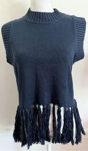 Finders Keepers • NWT Navy Tomorrow Knit Fringe Sweater