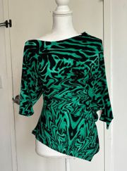 Green and black off the shoulder  blouse Size XS