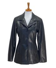 Faux Leather Jacket Black Size M Retro 90’s Vintage Minimalist Goth