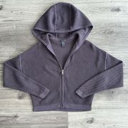 SWEATY BETTY Wimbledon Mesh Full Zip Hoodie Deep Dusty Purple XS Relaxed Fit