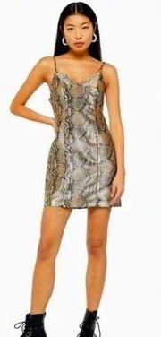 TopShop dress Gold Black Snakeskin Shimmery Dress Size US 6 UK 10 Sleeveless