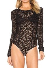 House of Harlow Revolve Josephine Bodysuit Leopard