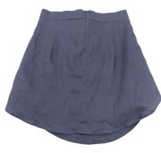 Listicle Blue Faux Wrap Skirt With Tie Linen Women's Size Medium *RUNS SMALL NWT