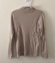 Kim Rogers Size Small Neutral Cream Knitwear Turtleneck Sweater