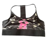 Noli Black Tie Dye Print T-Back Sports Bra Size Large