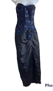 Vintage Jessica McClintock Gunne Sax Strapless Formal Dress 9/10