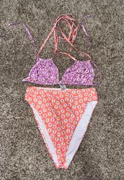 Triangle Top Multi-colored Bikini
