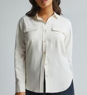 NWT Everlane The Washable Silk Relaxed Shirt in Bone