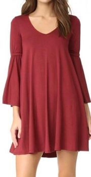 Rachel Pally Heirloom Red JETHRO Bell Sleeve Swingy Shirt Dress