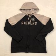 Majestic NFL Las Vegas Raiders Football Full Zip Hoodie Sweatshirt Womens Size L