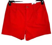 Style & Co SZ 14 Shorts Mid-Rise Pockets Zip-Fly Stretch Red Womens New