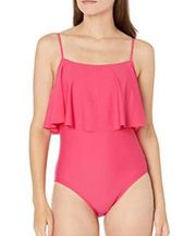 Tommy Hilfiger Flutter One Piece Swimsuit Women's Swimsuit Solid Pink 12 NWOT