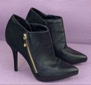 Limelight Alva Heeled Ankle Boots Black 7 Gold Zipper