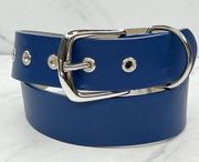 Target Blue Faux Leather Grommet Belt Size XS