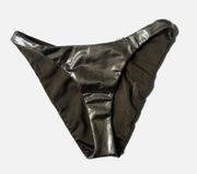 Good American Stormy Foil Metallic Reversible Bikini Bottoms Size 2 M Medium NWT