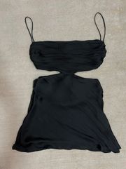 Black Satin Mini Dress