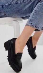 Sincerely Jules Rocker black chunky platform loafers size 9 1/2