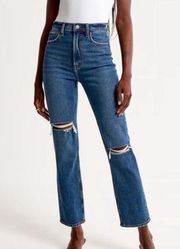 Abercrombie & Fitch Women’s Curve Love Ultra High Rise Ankle Straight Jean 4/27