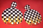 Checkered Flame Earrings