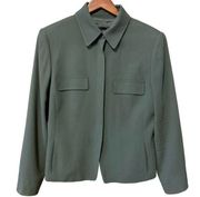 Ellen Tracy Olive Green 100% Wool Blazer Women’s Size 12