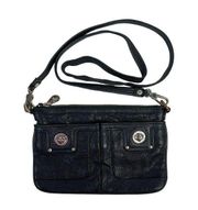 Marc By Marc Jacobs Black Pebbled Leather Adjustable Crossbody Messenger Bag