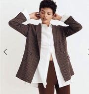 Madewell Caldwell Double-Breasted Blazer in Hedden Plaid: Brown