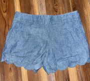 Blue Scalloped Bottom Short