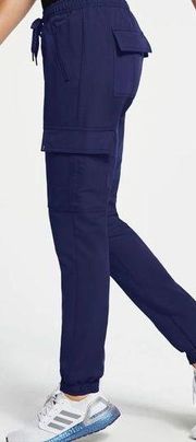 JAANUU Essential Jogger Scrub Pant Cargo Style 6-Pockets Navy Women's XS Petite