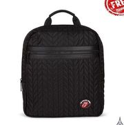 Rolling Stones Iconic Collection Quilted Backpack with Top Zippered Main Opening