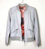 MICHAEL stars grey leather Moto jacket